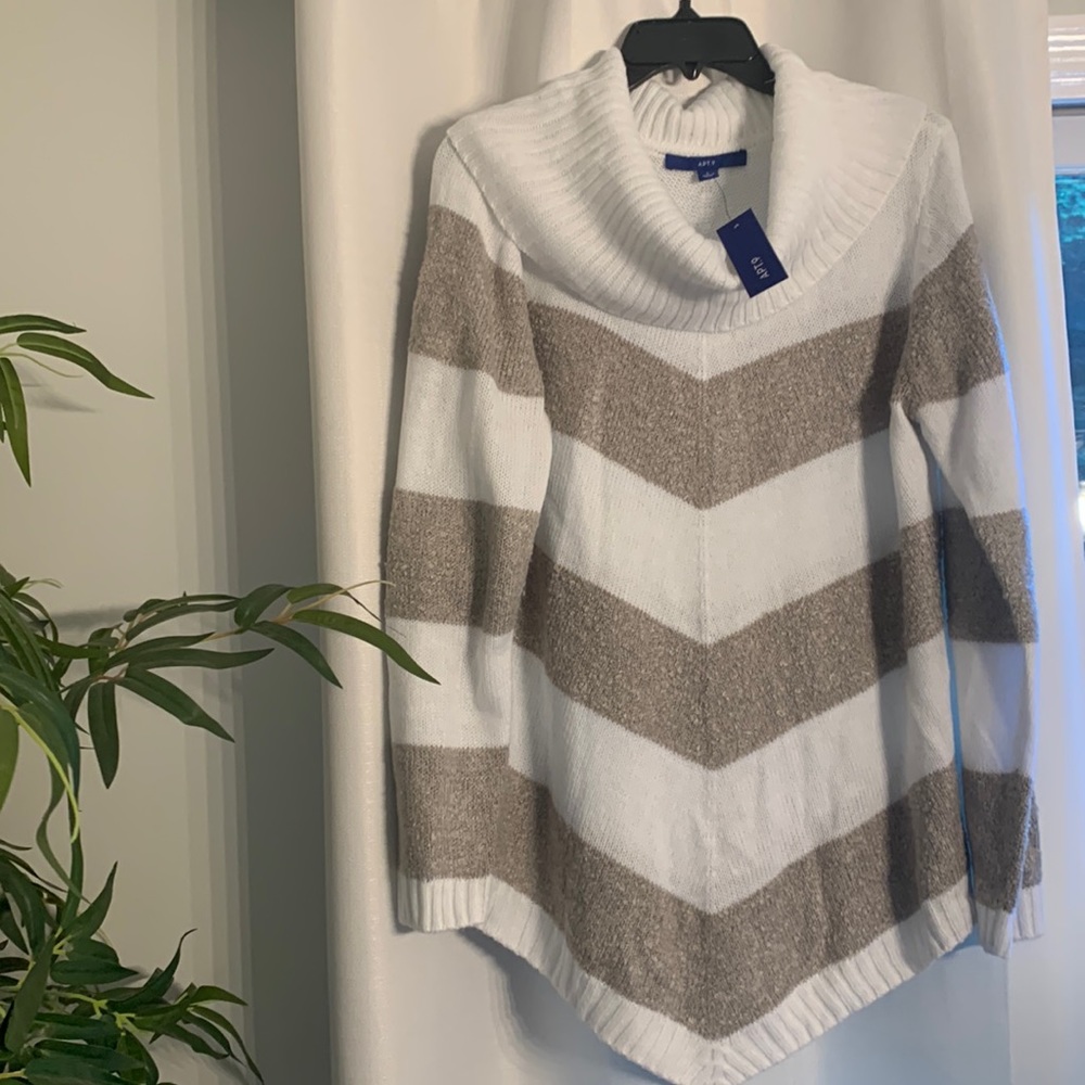 Tan and white sweater